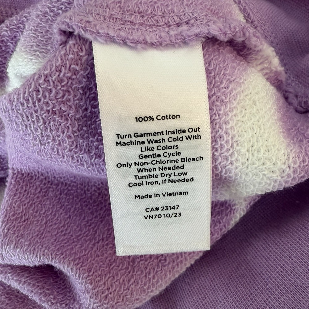 Talbots Tie-Dye Women's Sweatshirt Plus 2X Purple White Summer Cozy Pastel NEW - Picture 6 of 12